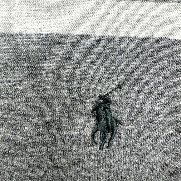 Polo Ralph Lauren Mens Pullover Knit Long Sleeve Top Stripes Cotton Blend Gray - Picture 5 of 7